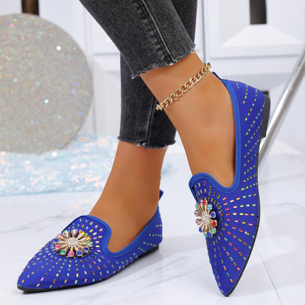 Fashion Shoes for Women Summer Autumn Women Flats Comfortable Slip On Loafers Rhinestone Shallow Plus Size Sneakers Zapatos De Mujer
