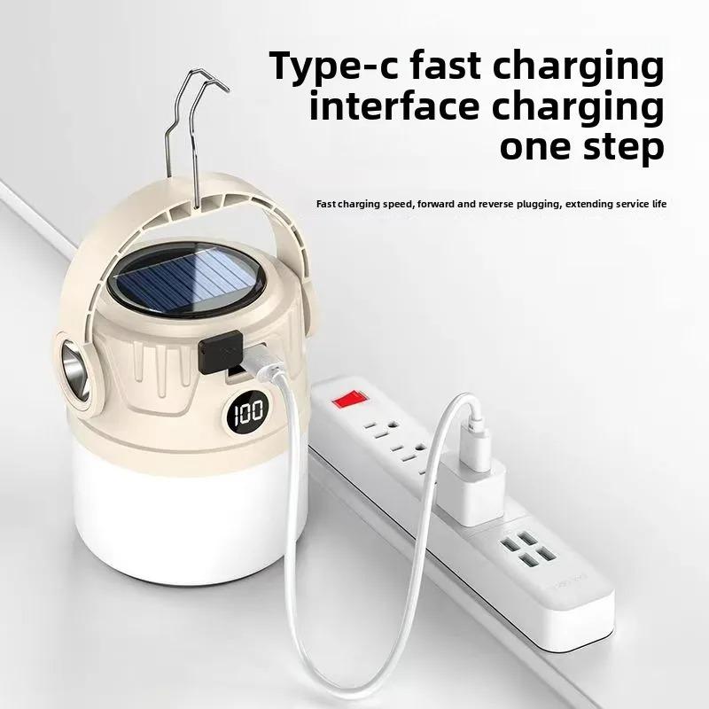 Солнечная лампочка, кемпинговый фонарь, светодиодный, солнечный, USB-перезаряжаемый, фонарик, подвесная лампочка для палатки для товаров для кемпинга на открытом воздухе
