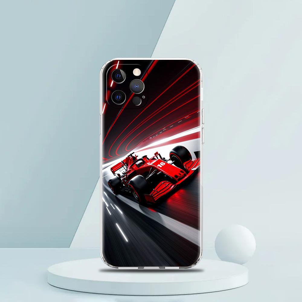 Мягкий прозрачный чехол-бампер из ТПУ для iPhone 16 15 14 13 12 11 Pro Max XR 8 7 Plus XR Оболочка с рисунком гоночной трассы Нюрбургринг F1