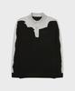 HELVESKO Color Block Intarsia Y-Eri Sweater (Black)