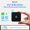 2 In 1 Wireless CarPlay Adapter & Android Auto Wireless Adapter, Plug & Plug for iPhone Wired To Wireless Netflix YouTube
