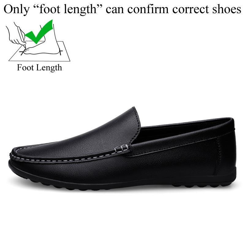 Leather Loafers Spring Autumn Men's Casual Leather Shoes For Men Black White Solid Slip-On Plus Size Dropshipping Moccasin Driving Shoes