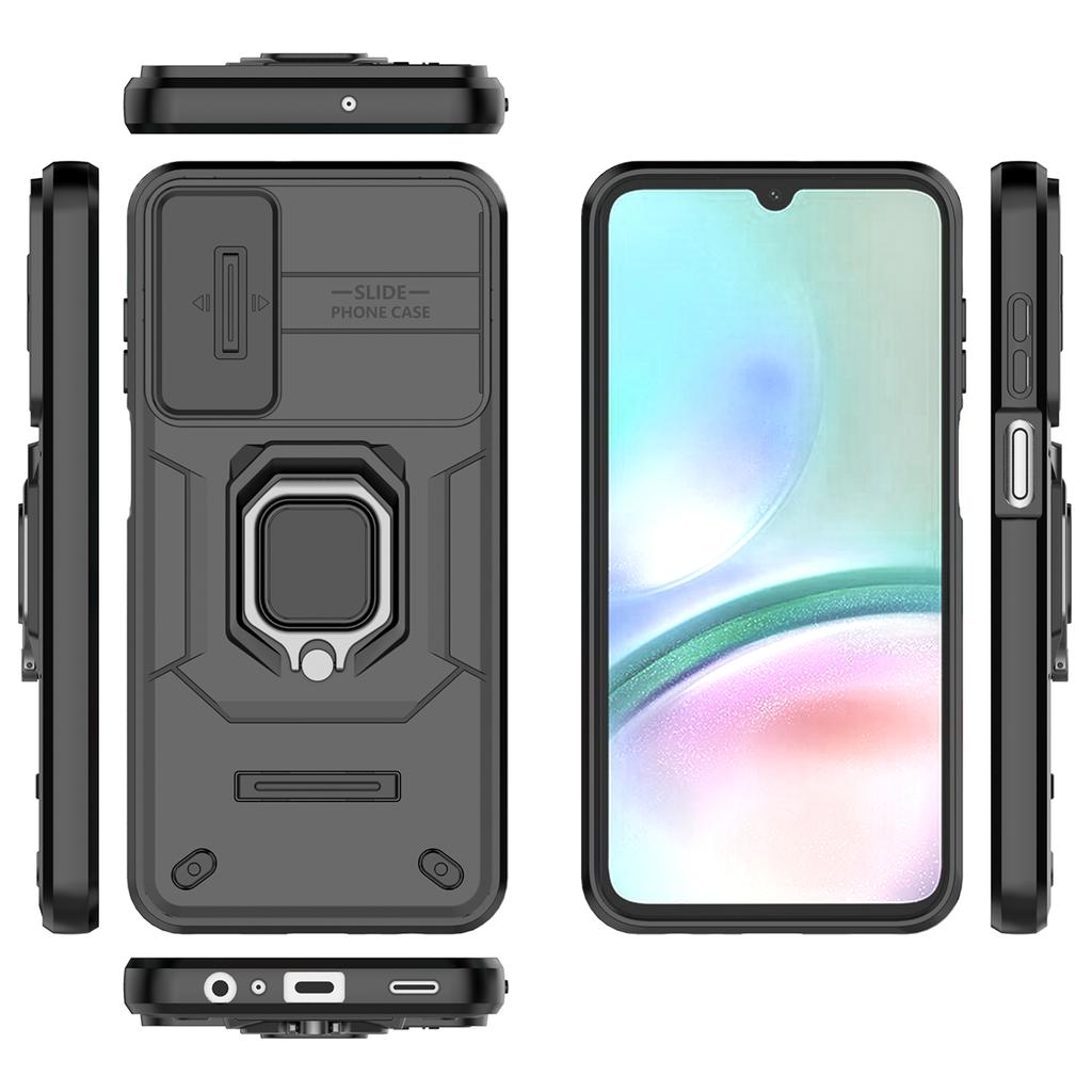 For Samsung Galaxy A15 4G/A15 5G Protective Case Slide Lens Cover PC+TPU Phone Shell