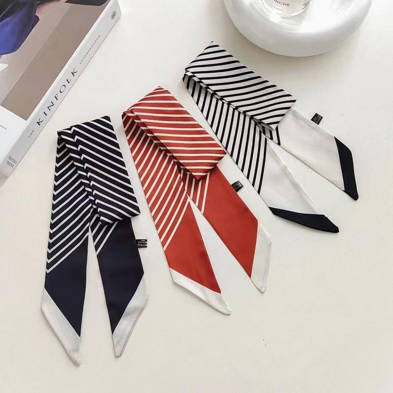 small silk scarf simple stripe women's for Women, Aesthetic Hairband , Daily Party Holiday Gift Trendy