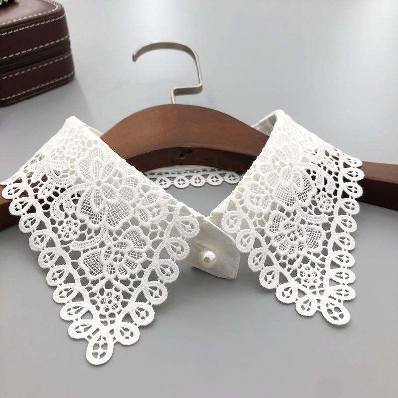 Fashion Pearl Decorative Fake Collar Shirt Sweater Dress Detachable Lapel False Collar For Women Girls Neck Accessory