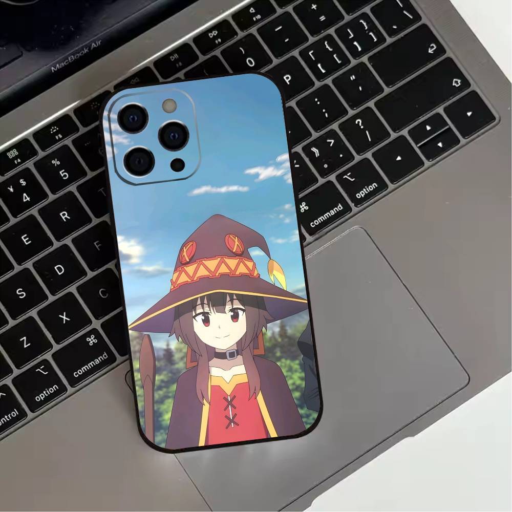 Чехол для телефона Megumin Anime K-KonoSubaS Для iPhone 17,16,15,14,13,12,11 Plus,Pro Max,XS,Мягкий силиконовый черный чехол