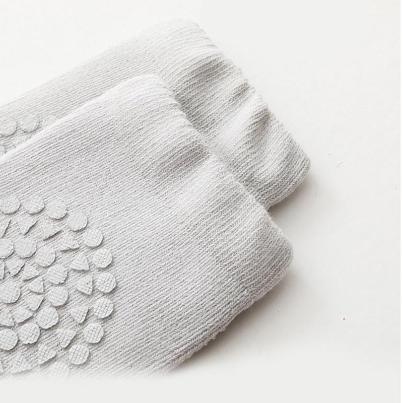 Летние детские наколенники, комплект однотонных противоскользящих носков, наколенники, детские безопасные напольные носки для ползания, защита коленей для девочек и мальчиков