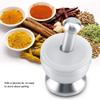 Stainless Steel Mortar Pestle Beans Garlic Spices Foodstuffs Grinder Kitchen Tool with Lid