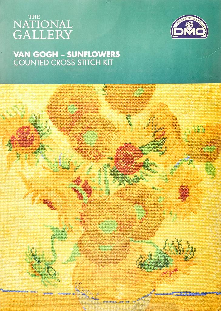 DMC Embroidery Kit THE NATIONAL GALLERY Van Gogh Width 290mm X Height 365mm "Sunflower" BL1063/71