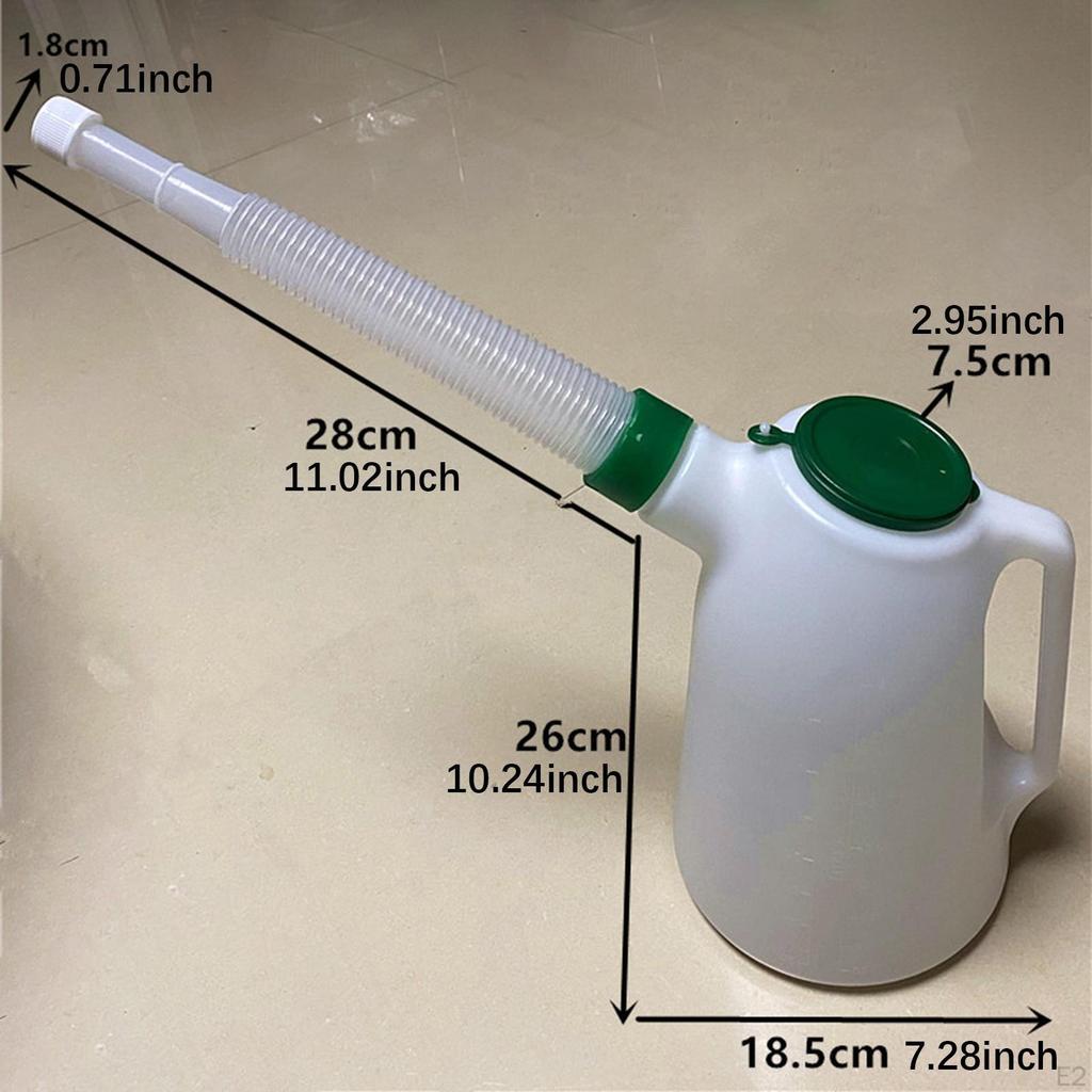Oil Jug with Long Spout Dispenser Leakproof Practical Sturdy Lid Measuring for