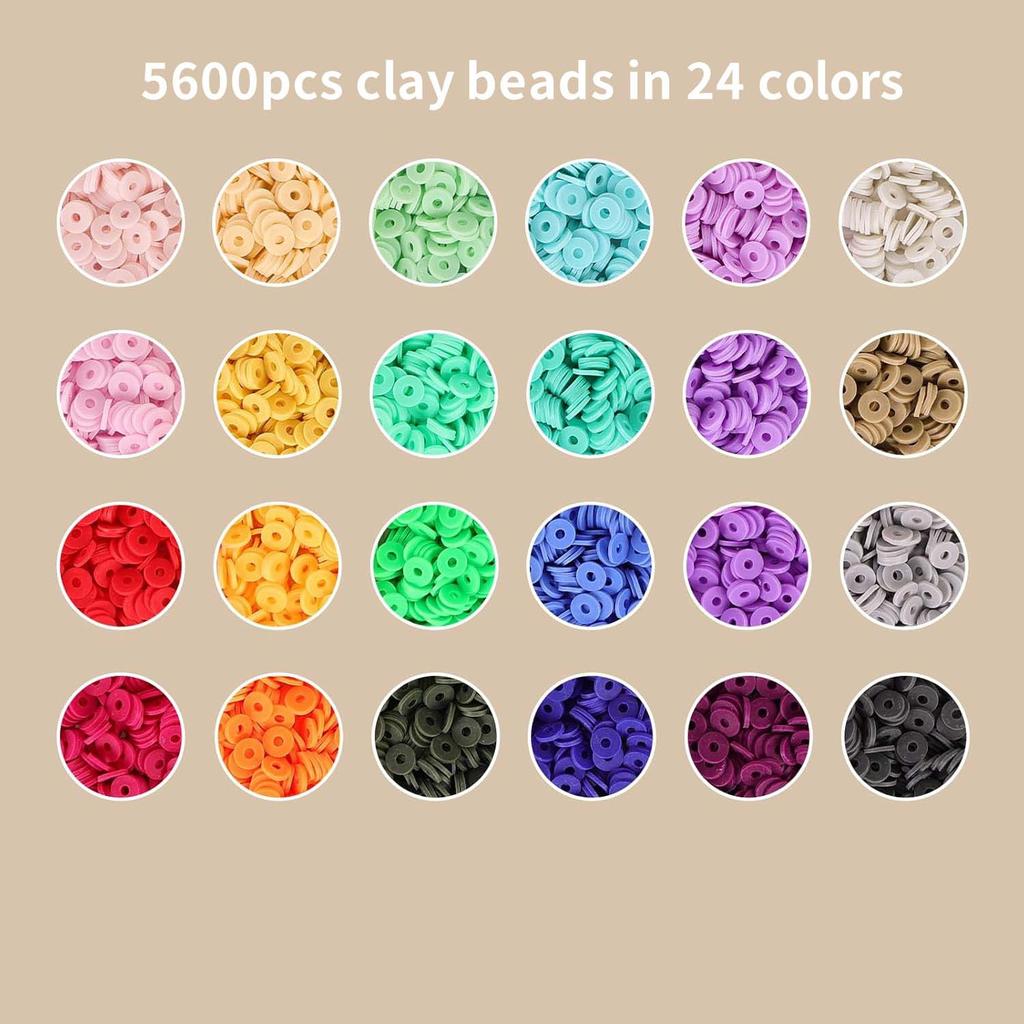 6000 Pieces Of Clay Bead Soft Pottery Bracelet Diy Material, Friendship Bracelet Jewelry Making Material, Holiday Handmade Gifts