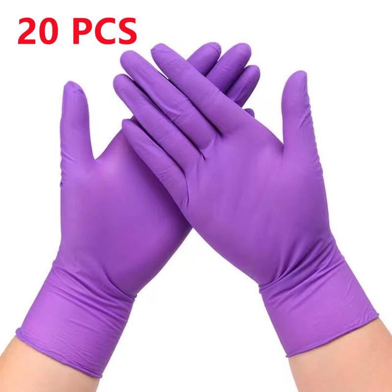100PCS Purple Nitrile Gloves Thickened Disposable Gloves for Kitchen Household Cleaning Garden Mechanic Work Hair Salon Tattoo