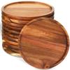 Wood Dinner Plates 5.9 Inch Round Wooden Plates Lightweight Classic Plate Handmade Serving Tray for Dishes Snack Food Gift