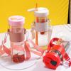 Water Bottle with Straw Food Grade Shatter-Proof Leak Resistant Wide Mouth Water Tumbler Fruit Infuser Water Bottle