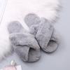 Design Women Winter House Furry Slippers Women Cross Fluffy Fur Home Slides Flat Indoor Floor Shoes Ladies Flip Flops
