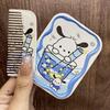 Cartoon Sanrio Pochacco Folding Clamshell Mirror Makeup Mirror With Comb Portable Creative For Women Girls Handheld Mirror
