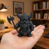 Прочная Цельная Модель Викинга, Статуэтка Гнома-Воина, 3D-Печатная Фигурка Варвара, Рогатый Рустикальный Домашний Декор, Шлем-Стол для Офиса, Коллекционный Подарок