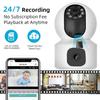 IP-камера PTZ с двумя объективами, 2,4 ГГц WiFi, автоматическое слежение, видеоняня, система видеонаблюдения CCTV для дома, двойной экран