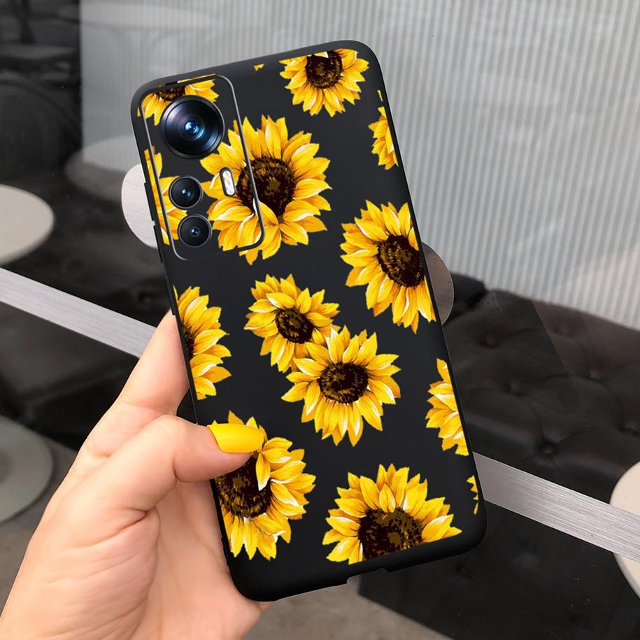 For Xiaomi 12T Pro Case 2022 Cute Sunflower Pretty Girls Cover Silicone Soft Phone Case For Xiaomi Mi12T Mi 12T Pro Cover Bumper