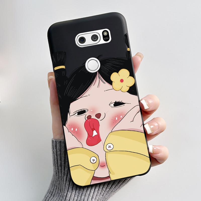 Милый Чехол Для LG V30 V30+ Plus Funda LG V30s ThinQ Capa LG V35 ThinQ Печатный Корпус Защитная Крышка Мягкий Силикон Мультяшные Чехлы