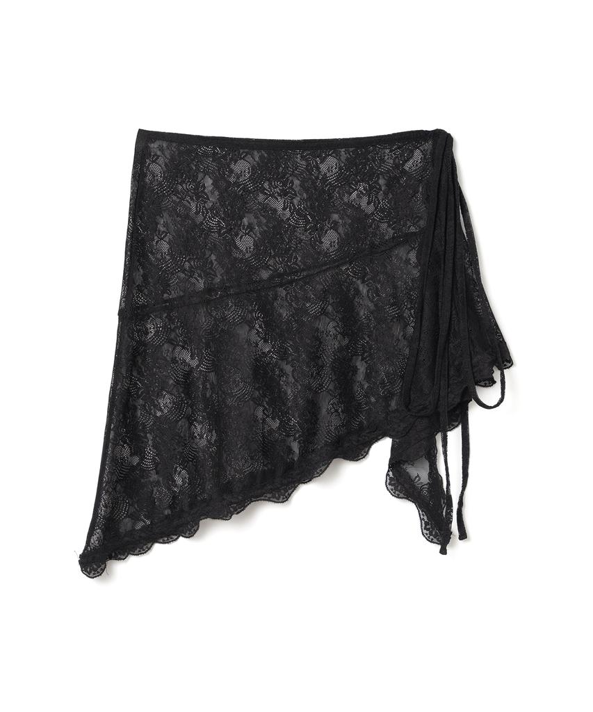 Milo Woman Lace Trimmed Wrap Skirt [Black]