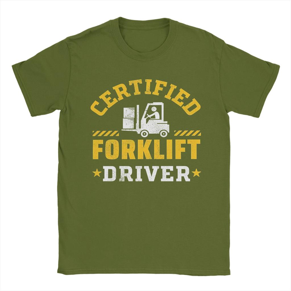 Forklift Certified Funny Forklift Driver Operator Tee Shirt for Unisex Women Printed T Shirts 100 Cotton Clothing