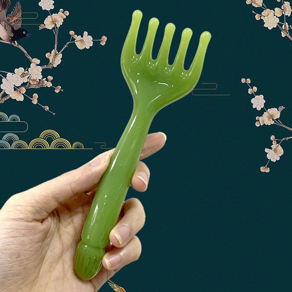 Natural Golden Sandalwood Five-Claw Scalp Massager Back Sha Massage Care Meridian Tool Handheld H1T5