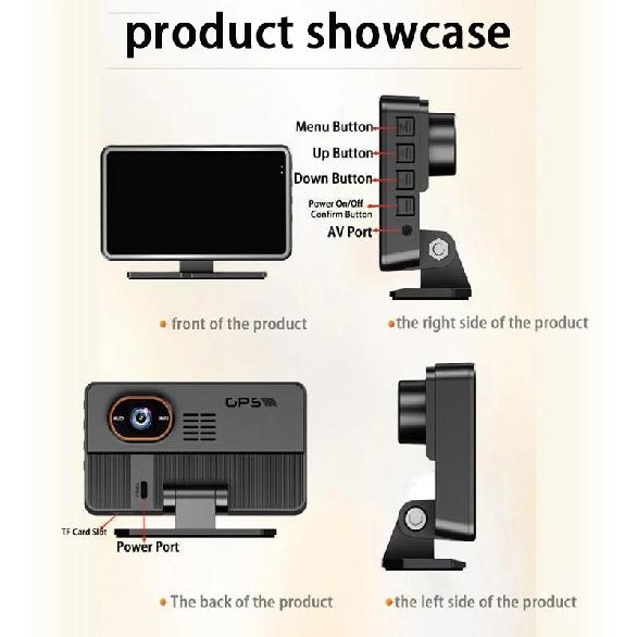 Plug and Play 5-Inch Large Screen Dash Cam HD HUD Head-Up Display with WIFI and Smartphone Connectivity