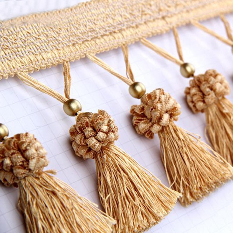 1M Кружево с бахромой из бисера, подвеска с кисточками, отделка края, сделай сам, обивка, штора, скатерть, кружевная лента, швейная фурнитура для штор, декор для дивана