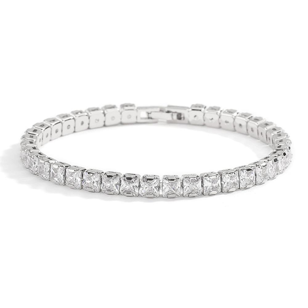 Geometric Full Diamond 3A Zircon Bracelet Female and Male Stars with The Same Jewelry.