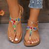 Lucyever Fashion Crystal Bohemia сандалии для женщин 2024 Летние пляжные сандалии с застежкой-молнией женские нескользящие гладиаторские туфли на платформе
