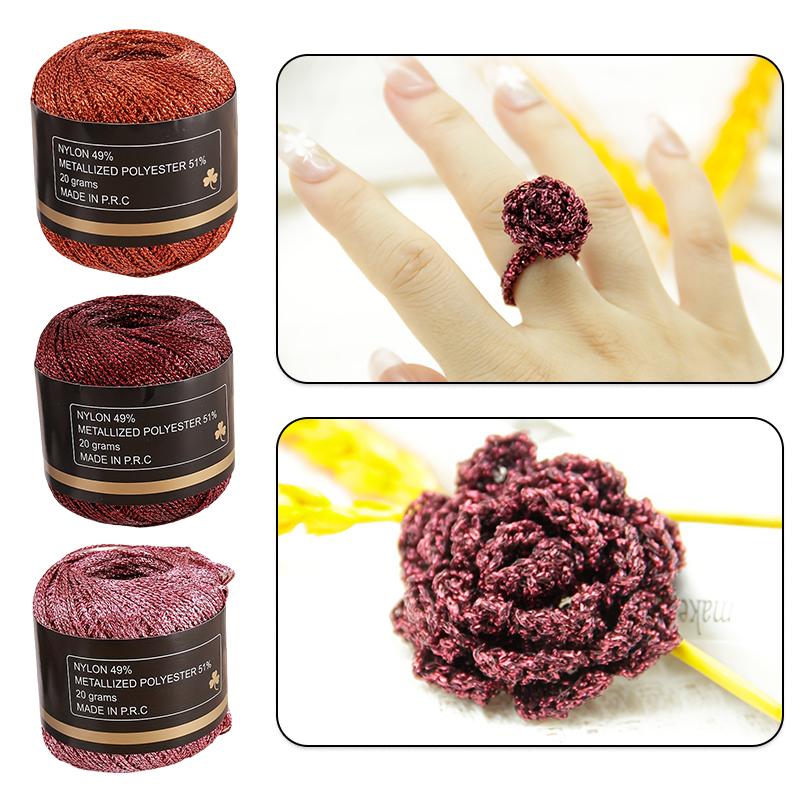 120м ПЭТ Универсальная Золотая Серебряная Гибкая Металлическая Нить Сверкающая Ручной Вязки Блестящая 2мм Прочная Блестящая Пряжа Ремесленного Качества