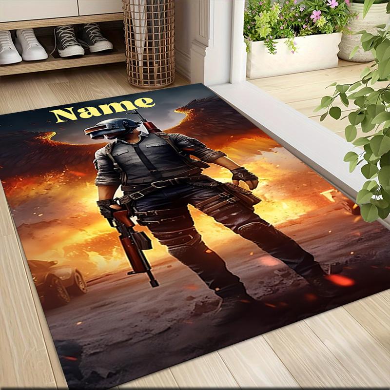 Custom Name Knight's Legend" Carpet Rug Customizable Soft Washable Anti-Slip Home Living Room Sofa Mats Personalized Rug. 0909168