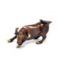 5 Inches Brass Bull Showpiece, Brass Charging Bull Showpiece, Wall Street Bull Statue, Standard, Brown, Home Decor Showpiece