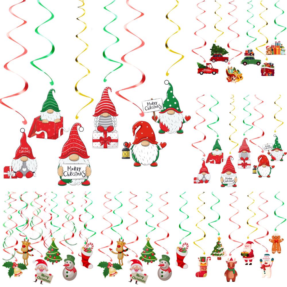 Рождественские подвесные украшения с завитками, спиральный кулон, вечерние подвесные гирлянды для дома, товары для декора