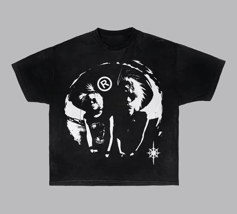 Punk Goth Rage Street Trendy Brand Graphic Tee Cotton Mens Womens T shirt Summer Streetwear