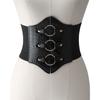 Gothic Solid Color Lift Up Female Waist Corset Wide Faux Leather Belt Women Fashion Slimming Waistband Adjustable Corset