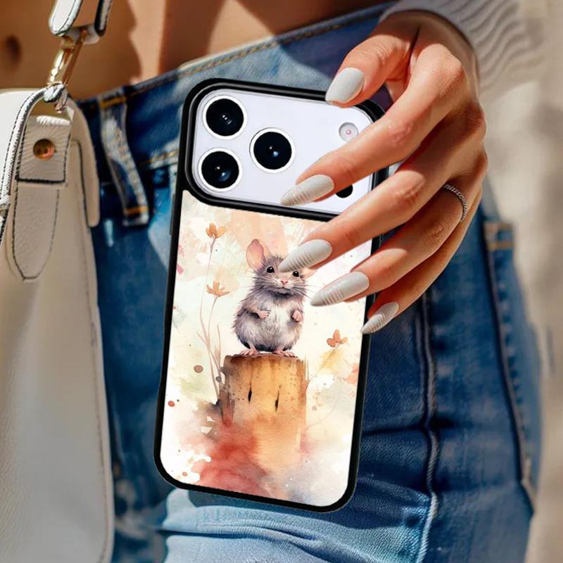 Чехол для телефона Мышь Крыса Для iPhone 17 Air 14 15 13 12 Max Чехол Для Apple 16e 11 Pro Max Plus Coque