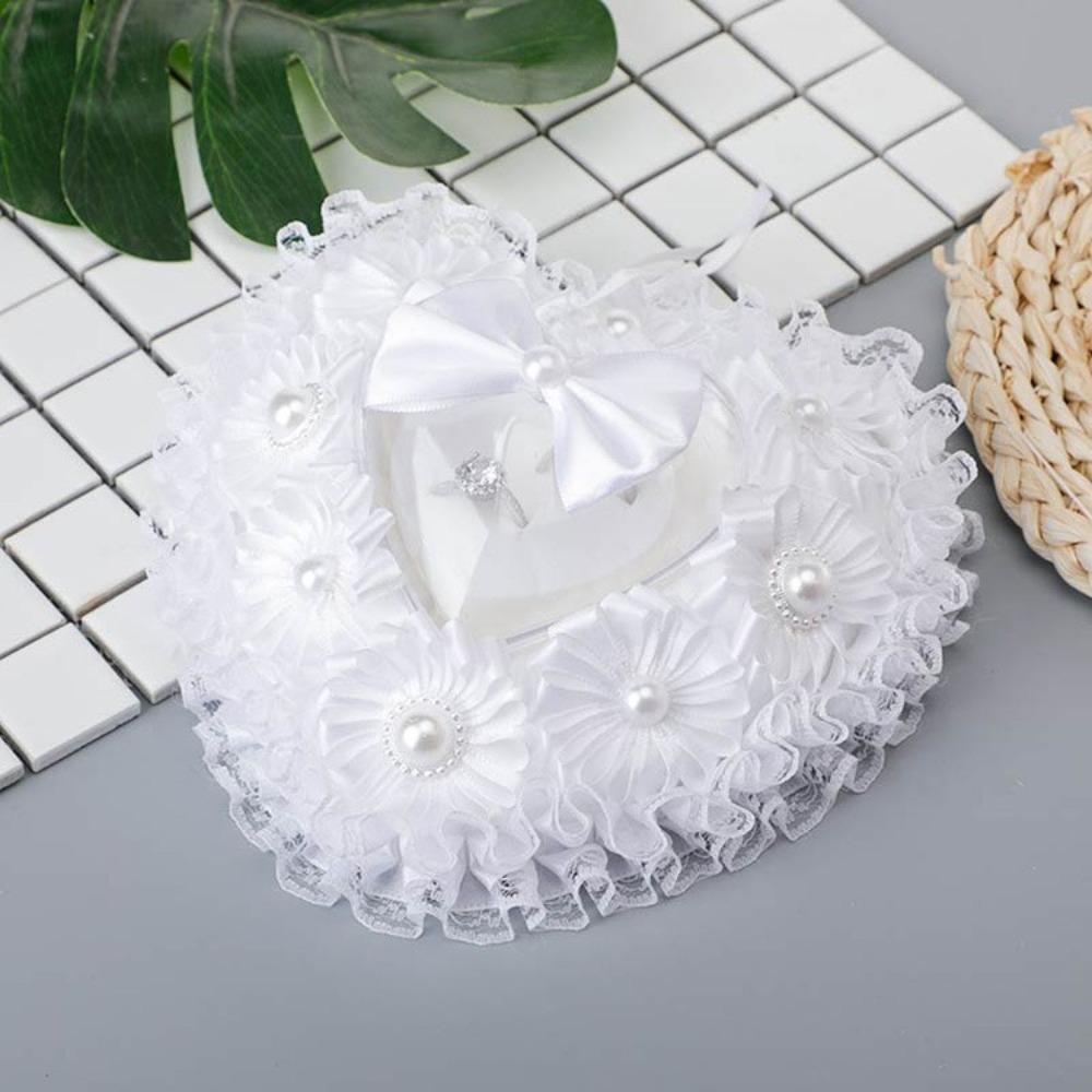 Flower Decorated Heart Shaped Ring Box Vintage Rose Proposal Ring Box Anniversary Decor