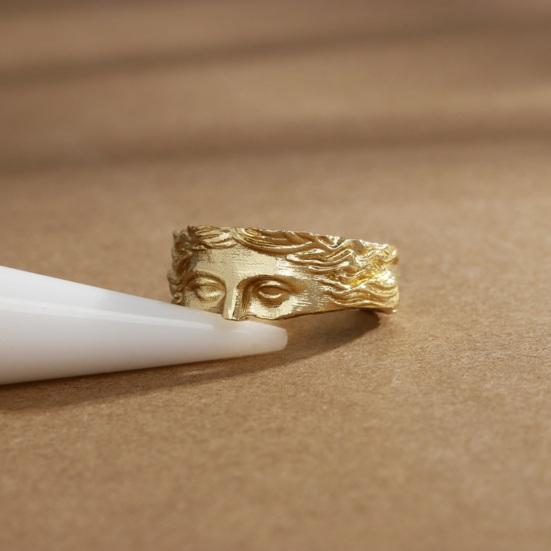 Unisex Ring Half Face Polished Alloy Goddess Venus Adjustable Opening Ring for Party Date Casual Life Finger Jewelry