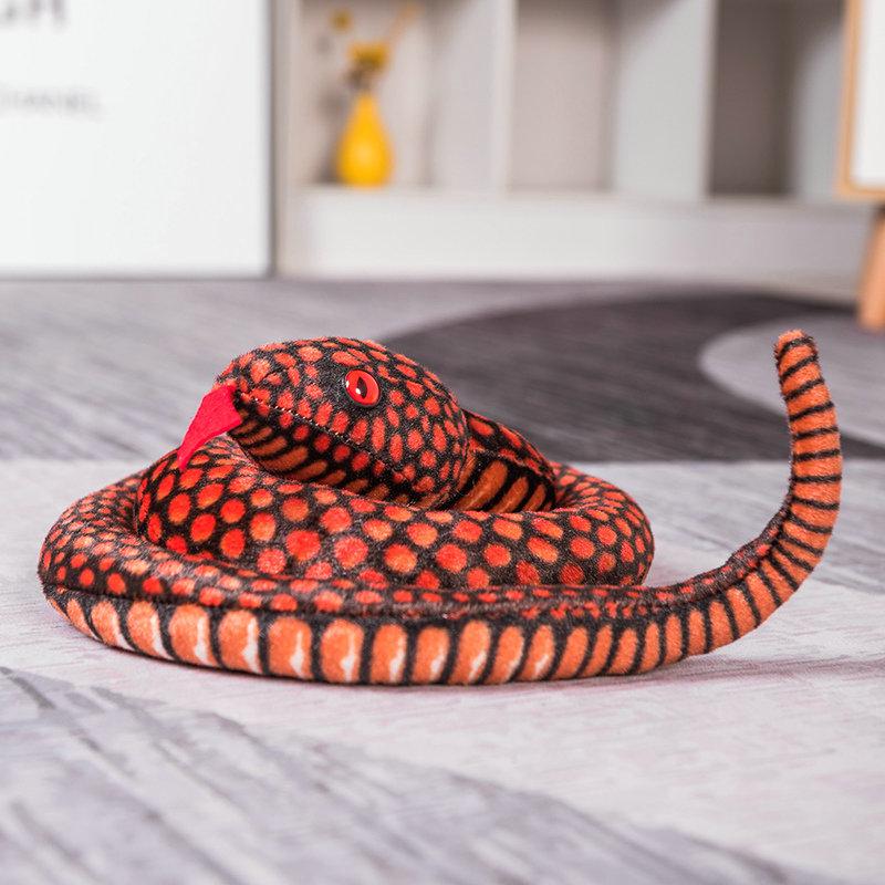 110cm Simulation Plush Toy Boa Cobra Long Stuffed Animal Snake Plushie Funny Tricky BoyFriends Halloween Gift