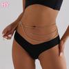 HY  New Multi-layer Metal Body Chain Belly Waist Chains Hip-hop Spicy Girl Beach Bikini Alloy Decorative Belt Jewelry