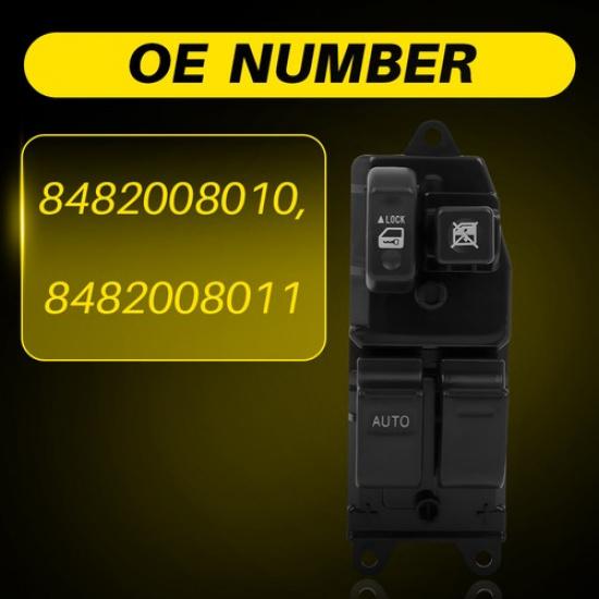 Window For 2000 2001-2006 Toyota Tundra Black Switch-Button Front Driver Side