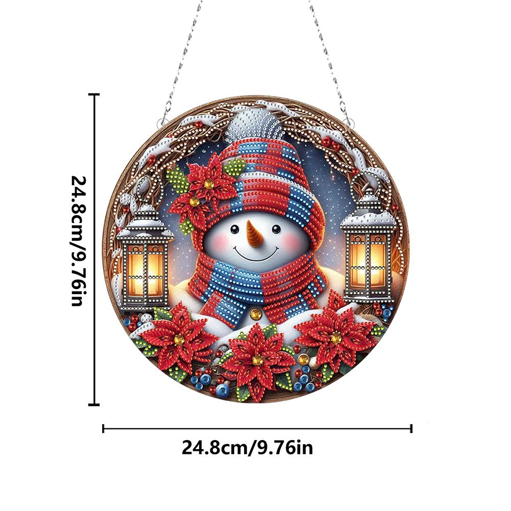 Christmas Diamond Art Hanging Pendant Acrylic Diamond Painting Home Decor 5D DIY Diamond Painting Dots Pendant for Window Decor