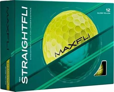 Мячи для гольфа Maxfli Straightfli 2025, Желтые, 1 дюжина (12 мячей), Менее подвержен изгибу, Соответствует правилам [Б/У]