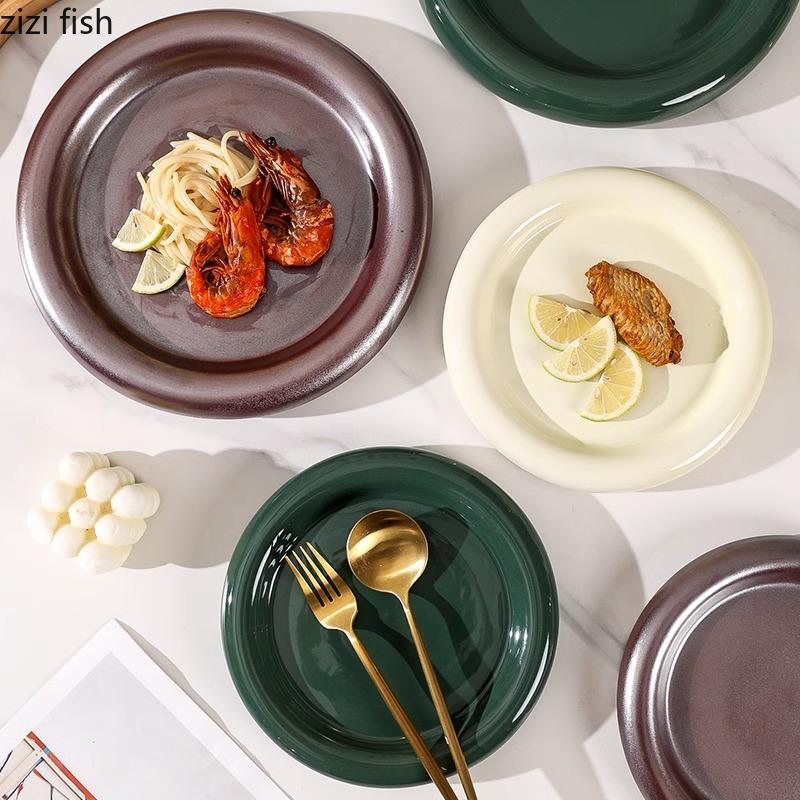 Solid Color Donuts Cake Plate Creative Ceramic Steak Plate Dessert Plate Salad Plates Sushi Plates Restaurant Display Tableware