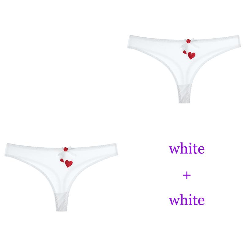 CINOON 2 шт./лот женское сексуальное кружевное белье искушение трусики с низкой талией сердце Ins вышивка прозрачные стринги бесшовное сладкое нижнее белье