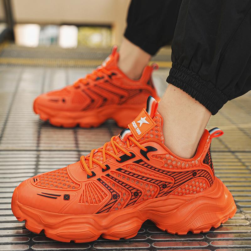 Модные желтые кроссовки унисекс для улицы сетчатые дышащие кроссовки на платформе мужские и женские уличные легкие мужские повседневные спортивные туфли