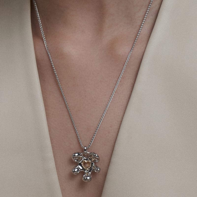 Amidibloom Bubble Heart Chain Necklace