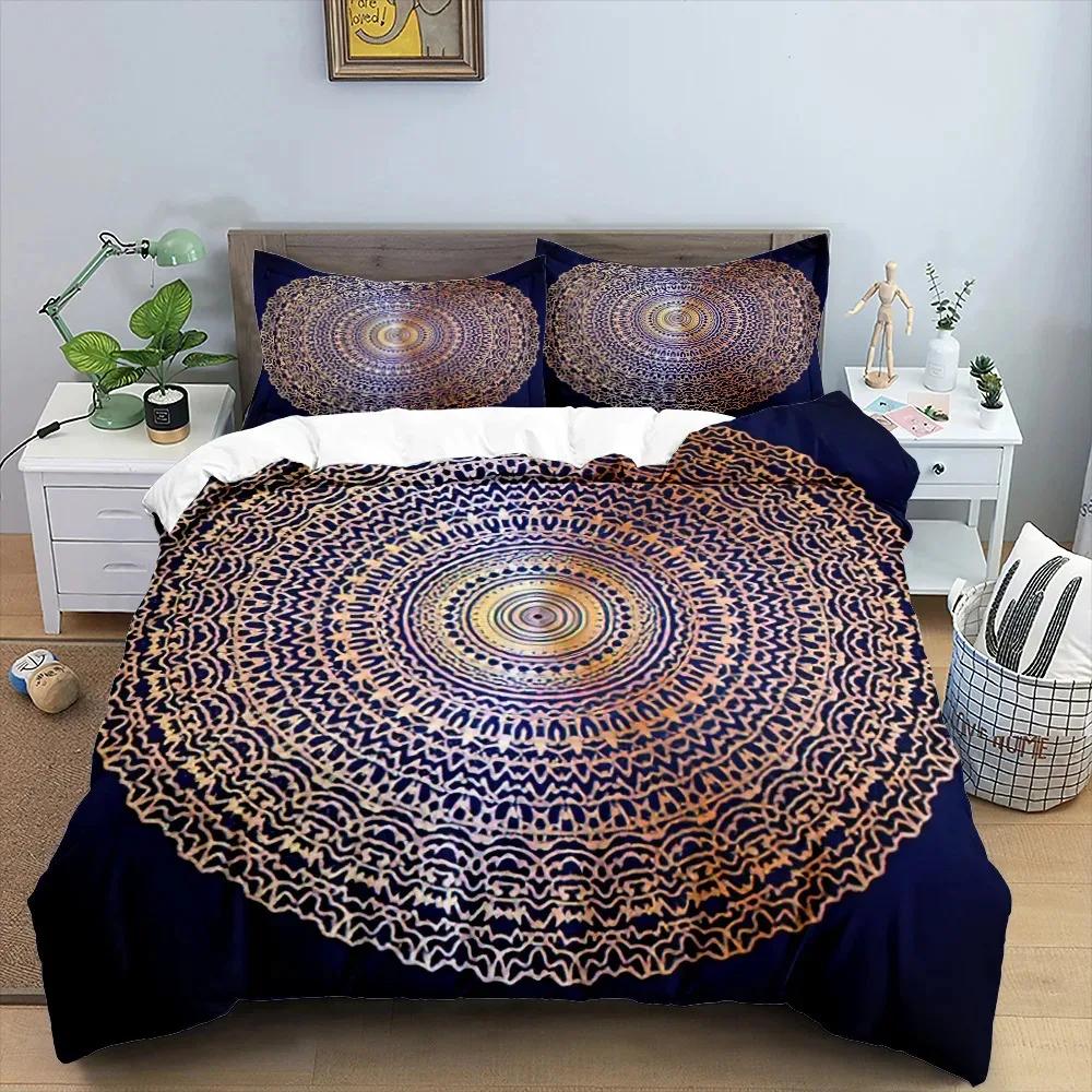Комплект постельного белья Mandala King Queen Twin Full Size Moon Sun Eye Boho Chic Floral полиэстеровый комплект постельного белья для мальчиков